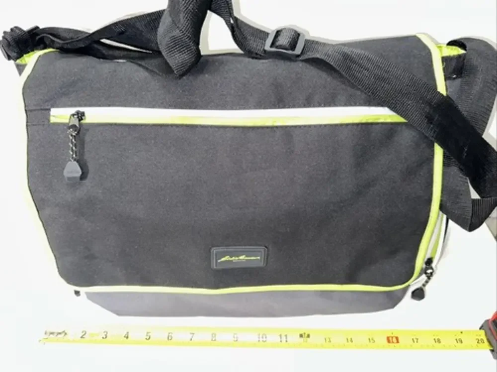 Eddie Bauer‎ Bryant Messenger Diaper Bag Green Grey and Black